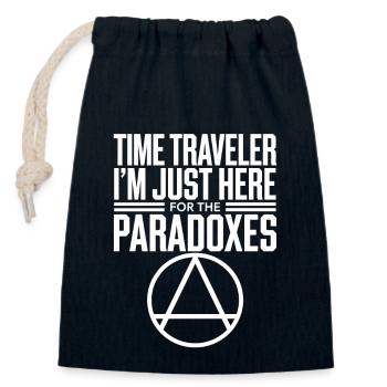 Time travel sci-fi enthusiast and time machine - Closable cotton gift bag (14x20cm) - navy - Front
