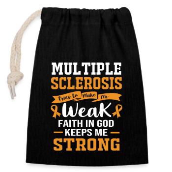 Multiple Sclerosis MS - Closable cotton gift bag (14x20cm) - black - Front