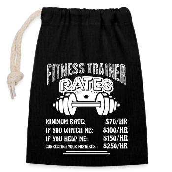 Fitness Trainer Fitness Trainer Rates - Closable cotton gift bag (14x20cm) - black - Front