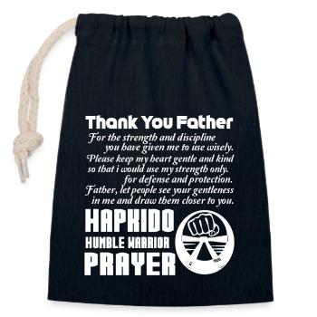 Hapkido Humble Warrior Prayer - Closable cotton gift bag (14x20cm) - navy - Front