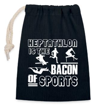 Heptathlon Is The Bacon Of Sports - Closable cotton gift bag (14x20cm) - navy - Front