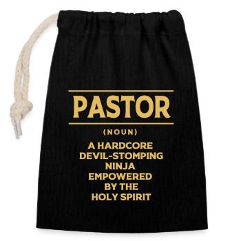 Pasteur - Sac cadeau en coton avec cordon (14 x 20 cm) - noir - Devant