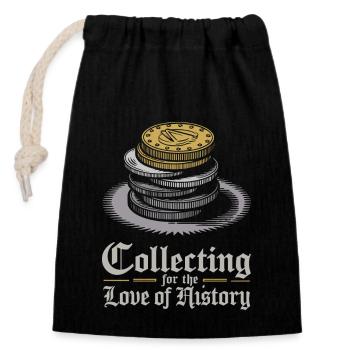 Numismatics: Collecting for the Love of History - Closable cotton gift bag (14x20cm) - black - Front