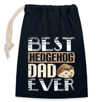 Best hedgehog dad ever - Verschließbarer Geschenkbeutel aus Baumwolle (14x20cm) - Navy - Vorne