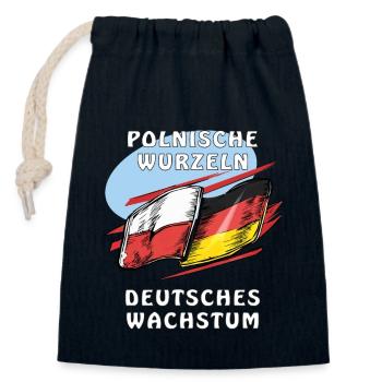 POLNISCHE WURZELN DEUTSCHES WACHSTUM - Verschließbarer Geschenkbeutel aus Baumwolle (14x20cm) - Navy - Vorne