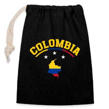 Kolumbien Colombia Medellin Urlaub Bogota Cali - Verschließbarer Geschenkbeutel aus Baumwolle (14x20cm) - Schwarz - Vorne