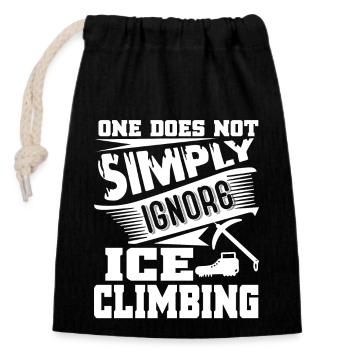 One Does Not Simply Ignore Climbing - Closable cotton gift bag (14x20cm) - black - Front