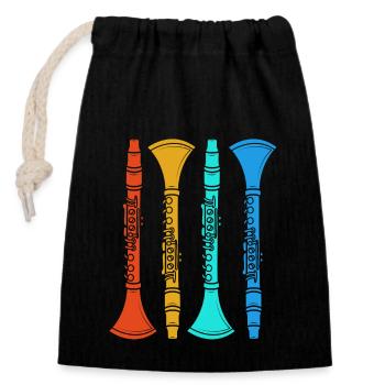 Clarinet - Closable cotton gift bag (14x20cm) - black - Front