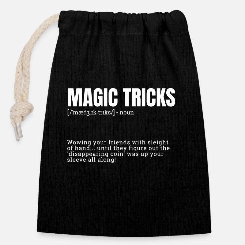 Magic Tricks Indoor Hobbies Definition - Verschließbarer Geschenkbeutel aus Baumwolle (14x20cm) - Schwarz