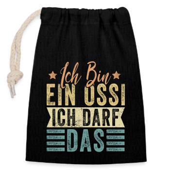 Ossi Motiv Vintage mit Spruch - Verschließbarer Geschenkbeutel aus Baumwolle (14x20cm) - Schwarz - Vorne