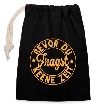 Saxe Motif Saxon Drôle - Allemagne de l’Est - Sac cadeau en coton avec cordon (14 x 20 cm) - noir - Devant