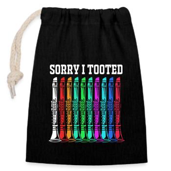 Clarinet - Closable cotton gift bag (14x20cm) - black - Front
