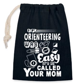 Orienteering Wasn't Easy - Closable cotton gift bag (14x20cm) - navy - Front