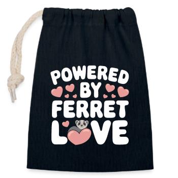 Propriétaire de furet, Amateur de furets, Bonbons - Sac cadeau en coton avec cordon (14 x 20 cm) - bleu marine - Devant