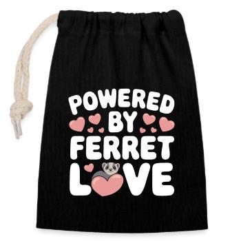 Propriétaire de furet, Amateur de furets, Bonbons - Sac cadeau en coton avec cordon (14 x 20 cm) - noir - Devant