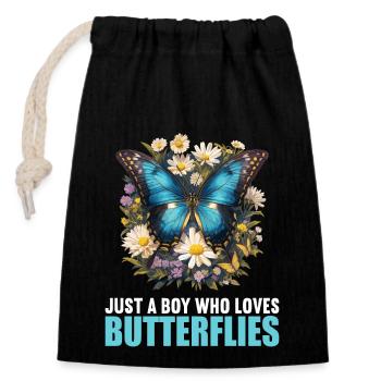 Butterfly Butterflies Butterfly - Closable cotton gift bag (14x20cm) - black - Front