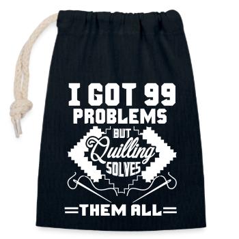 Quilling Solves All Problems - Closable cotton gift bag (14x20cm) - navy - Front