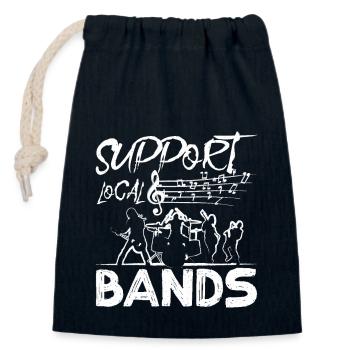 Support local bands - Verschließbarer Geschenkbeutel aus Baumwolle (14x20cm) - Navy - Vorne