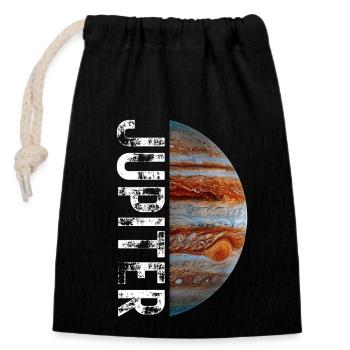 Jupiter planète système solaire - Sac cadeau en coton avec cordon (14 x 20 cm) - noir - Devant
