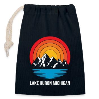 Grands Lacs - Sac cadeau en coton avec cordon (14 x 20 cm) - bleu marine - Devant
