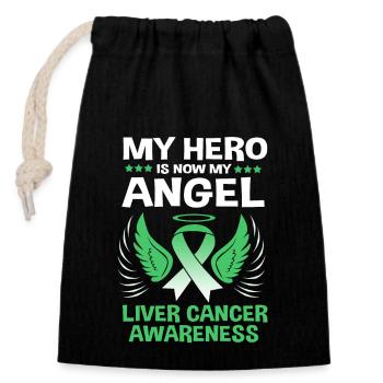 Liver disease - Closable cotton gift bag (14x20cm) - black - Front
