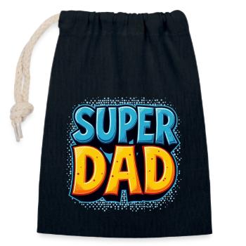 FATHER'S DAY - Closable cotton gift bag (14x20cm) - navy - Front