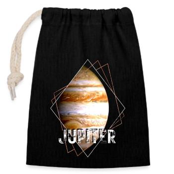 Jupiter planète système solaire - Sac cadeau en coton avec cordon (14 x 20 cm) - noir - Devant