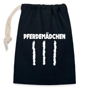 TECHNO UPTEMPO HORSE PARTY - Sac cadeau en coton avec cordon (14 x 20 cm) - bleu marine - Devant