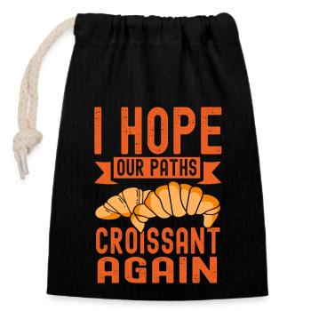 Chemins croissant à nouveau pâtissier Pâtisserie - Sac cadeau en coton avec cordon (14 x 20 cm) - noir - Devant