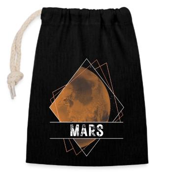Mars, planète, système solaire - Sac cadeau en coton avec cordon (14 x 20 cm) - noir - Devant