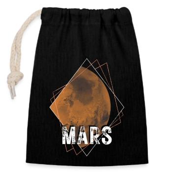Mars, planète, système solaire - Sac cadeau en coton avec cordon (14 x 20 cm) - noir - Devant