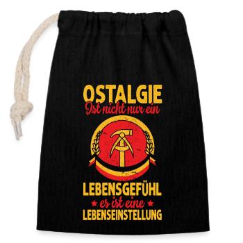 Ostalgie - Ostdeutschland für den Osten - Verschließbarer Geschenkbeutel aus Baumwolle (14x20cm) - Schwarz - Vorne