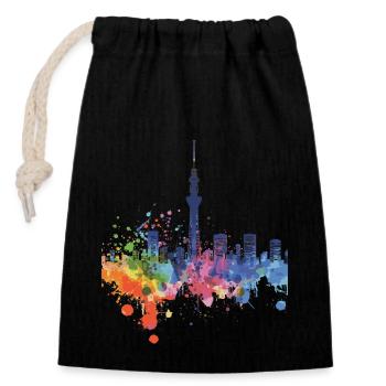 Kure - Closable cotton gift bag (14x20cm) - black - Front