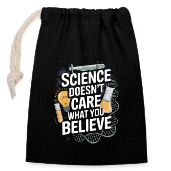 Science, recherche et athées Proverbes - Sac cadeau en coton avec cordon (14 x 20 cm) - noir - Devant