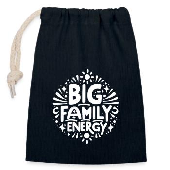 Energie für große Familien - Verschließbarer Geschenkbeutel aus Baumwolle (14x20cm) - Navy - Vorne