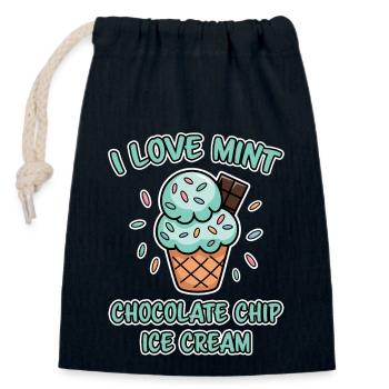 Schoko Minz Eis Spruch Lustiges Minz Eis Geschenk - Verschließbarer Geschenkbeutel aus Baumwolle (14x20cm) - Navy - Vorne
