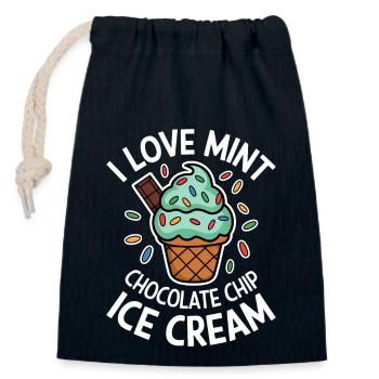 Schoko Minz Eis Spruch Lustiges Minz Eis Geschenk - Verschließbarer Geschenkbeutel aus Baumwolle (14x20cm) - Navy - Vorne