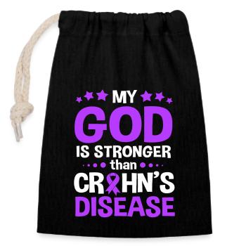 Crohn's disease - Closable cotton gift bag (14x20cm) - black - Front