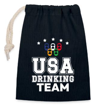 USA Drinking Team Lustiger Trink-Spruch - Verschließbarer Geschenkbeutel aus Baumwolle (14x20cm) - Navy - Vorne