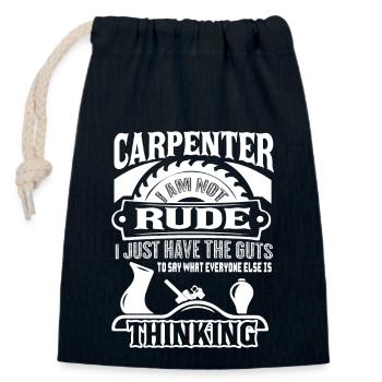 Carpenter I am Not Rude - Closable cotton gift bag (14x20cm) - navy - Front
