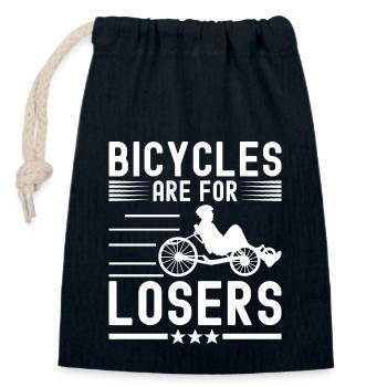 Recumbent Trike Liegetrike Liegedreirad - Verschließbarer Geschenkbeutel aus Baumwolle (14x20cm) - Navy - Vorne