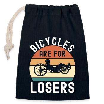 Recumbent Trike Liegetrike Liegedreirad - Verschließbarer Geschenkbeutel aus Baumwolle (14x20cm) - Navy - Vorne