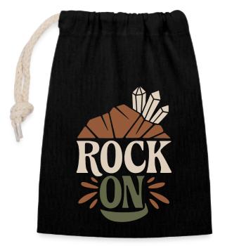 Enthusiast for collecting geology and - Closable cotton gift bag (14x20cm) - black - Front