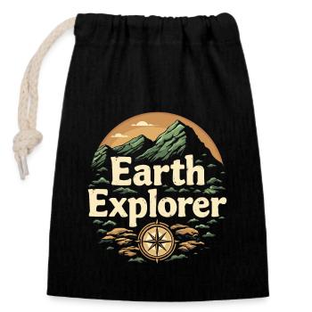 Enthusiast for collecting geology and - Closable cotton gift bag (14x20cm) - black - Front