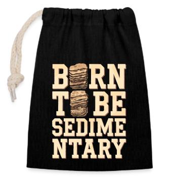 Enthusiast for collecting geology and - Closable cotton gift bag (14x20cm) - black - Front