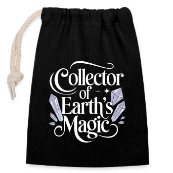 Enthusiast for collecting geology and - Closable cotton gift bag (14x20cm) - black - Front