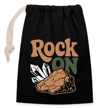 Enthusiast for collecting geology and - Closable cotton gift bag (14x20cm) - black - Front
