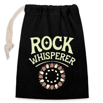 Enthusiast for collecting geology and - Closable cotton gift bag (14x20cm) - black - Front