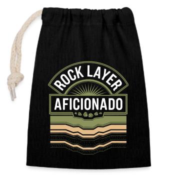 Enthusiast for collecting geology and - Closable cotton gift bag (14x20cm) - black - Front