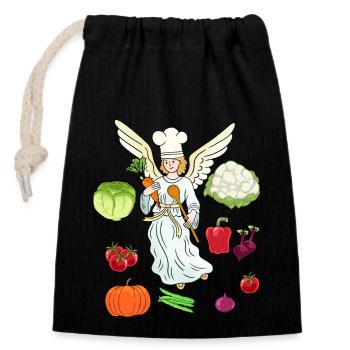 Heavenly Cuisine Hosts Cooking Chefs Chef - Closable cotton gift bag (14x20cm) - black - Front